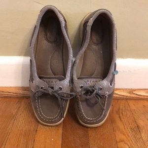 Grey/sparkle Sperry Top Siders